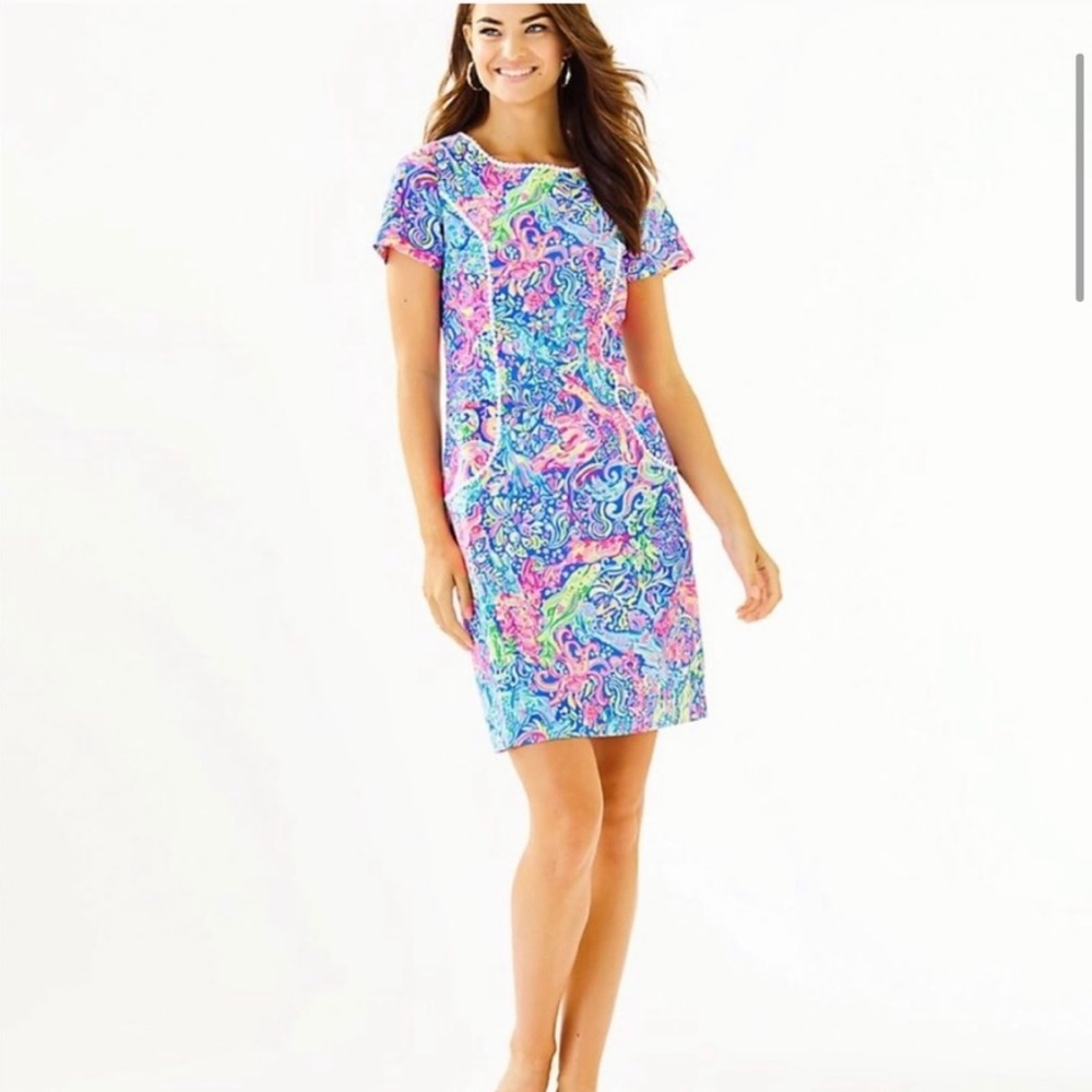 Lilly Pulitzer Coralynn Shift Dress in Multi Pop Up 60 Animals, size 8, NWT
